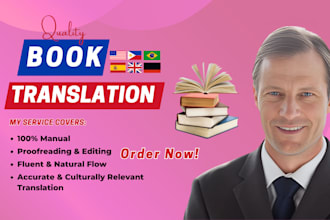perfectly do book or ebook translation, french german spanish to english as pro