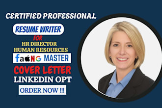 write human resource resume, HR director recruiter, hrbp consultant manager cv