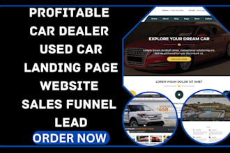design car dealer landing page used car website car rental sales funnel leads