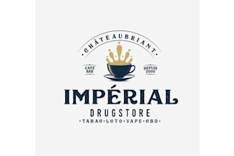 create a trendy branding clean logo for a bar drugstore