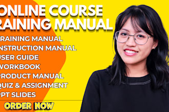 create online course content, training manual, instruction manual online course