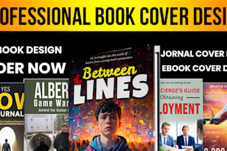 book covers design, chapter pages, character sheets in canva
