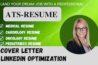 write medical cardiology, pediatrics, dermatology  resume