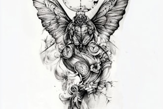 create unique custom tattoo any tattoo design, tattoo artist