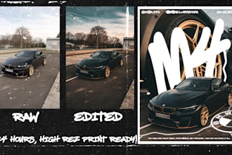 design professional high end poster of your car or bike