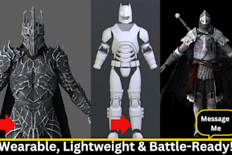 design full knight wearable armor 3d cosplay model, pepakura 3d helmet 3d print