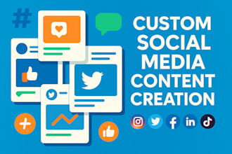custom social media content creation graphics ,captions , hashtags