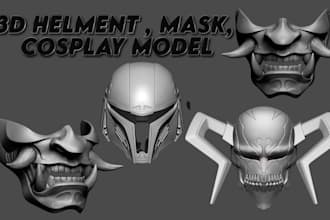 sculpt 3d mask, 3d helmet ,full armor, cosplay prop , stl file for 3d printing