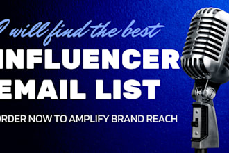 research and find the best instagram youtube and tiktok influencer email lists