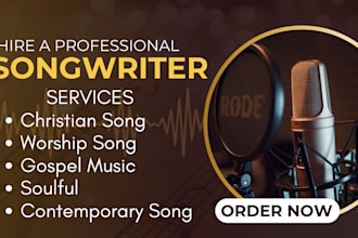 be your male vocalist for christian song worship gospel, soulful and custom song