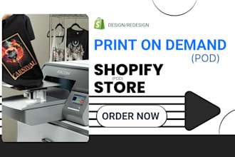 create shopify print on demand store, etsy shopify pod store