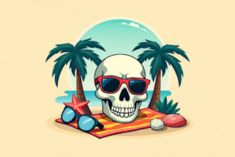 do awesome chill out on the skull beach logo within two days