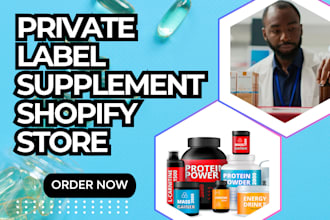 design private label supplement shopify store nutraceutical supplement website