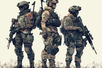 create tactical and anime with a military theme for you