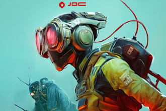 make fantasy sci fi character design or sci fi illustrations