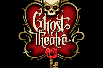 design combination horror puzzles haunted theater logo