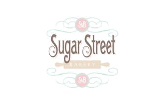create a sweet sugar street bakery logo