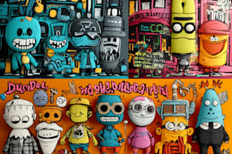 create a custom doodle art illustration design for you