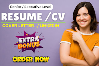 create ats resumes writing, or executive resume cv design