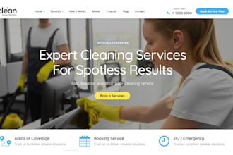 create commercial cleaning website, house cleaning website, office cleaning