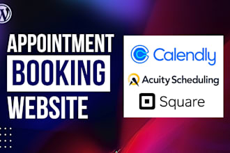 set acuity scheduling, square appointment or calendly booking website
