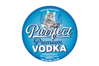 design cute vodka label logo