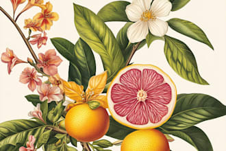 make a your flowers fruits vegetable and botanical plants
