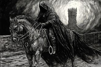 draw black and white illustrations