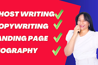 be your ghostwriter for books blogs bio or any project