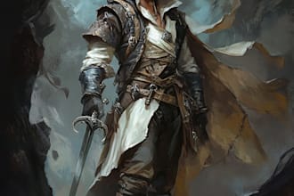 draw a fantasy character art for dnd or similar