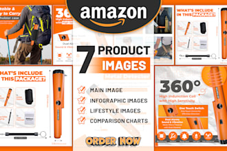 design amazon product listing images, product infographics, and a plus content