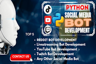 code tiktok bot, instagram api bot, live streaming bot, youtube bot, twitch bot
