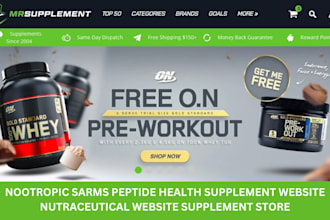 nutraceutical website sarms peptide supplement shopify store nootropic website