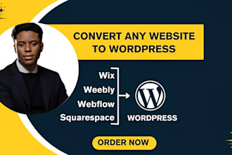 convert migrate clone revamp hostinger wix webflow weebly website to wordpress