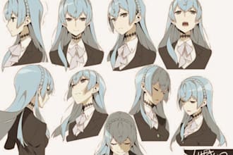 draw furry art reference sheet ocs nsfw in anime style