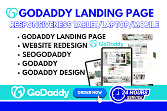 develop gpodaddy website landing page design and redesign godaddy