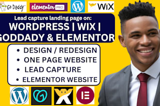 lead capture page, one page design,landing page design, elementor website design