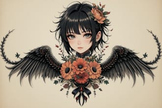 black and white tattoo desing