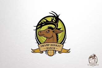 design horned donkey mascot logo