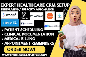 healthcare crm pabau carepatron solutionreach phreesia cliniko weave zanda webpt