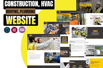 create hvac, roofing, construction, handyman, plumbing wordpress website design