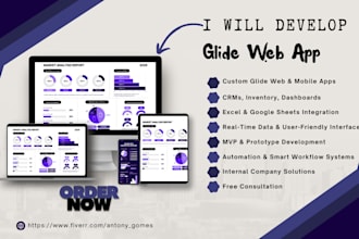 automate business using pwa glide app with excel and google sheets integration