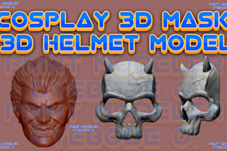 sculpt amazing cosplay 3d mask 3d helmet stl for 3d printing
