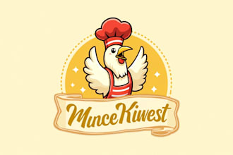 design a unique rooster chicken mascot logo 1 day