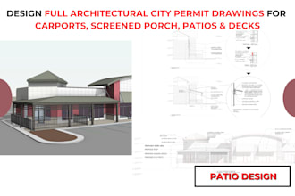 design full city permit drawings for sheds, carports, screen porch, patio decks
