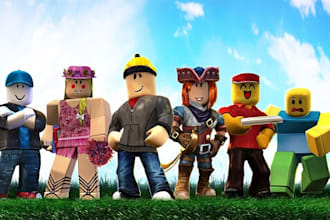 develop full roblox game, roblox script, full map, roblox cloths, armor