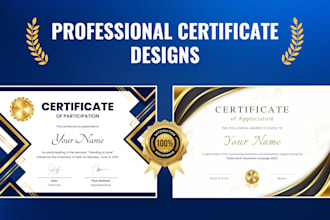 do custom professional certificate design
