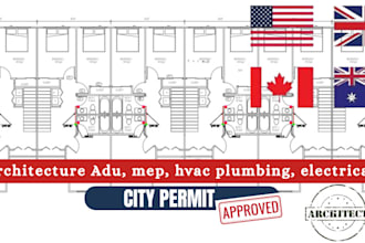 mep drawing, plumbing , electrical, hvac architecture permit drawings