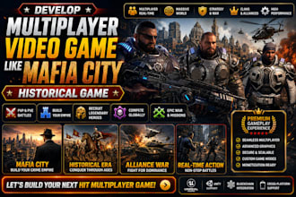 develop multiplayer video game like mafia city historical game