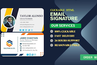 create stylish clickable email signature using HTML with social media icons
